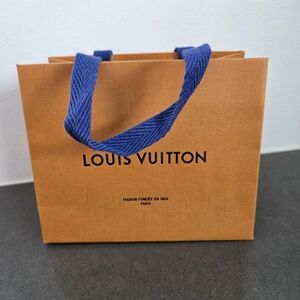 Small Louis Vuitton Orange Bag with Blue Handles